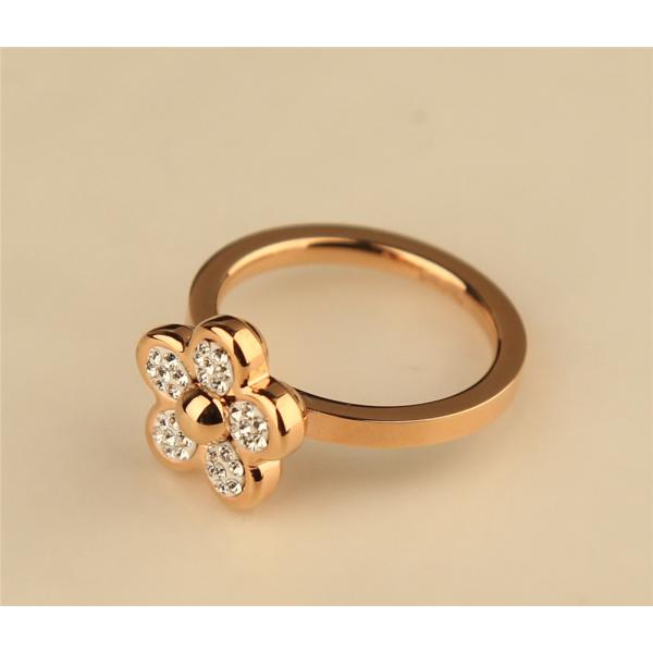 FOLLIE DI FIORI系列玫瑰金色水晶石戒指