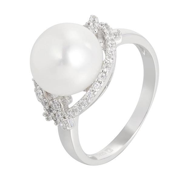 925银白珍珠戒指