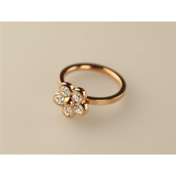 FOLLIE DI FIORI系列玫瑰金色水晶石戒指