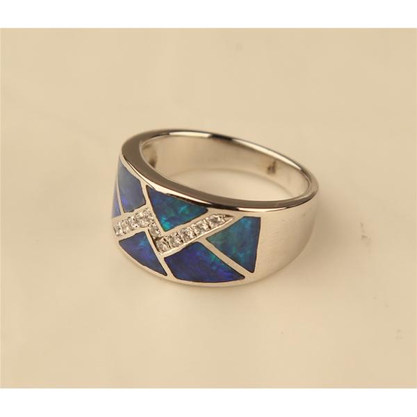 925银镶嵌欧泊戒指