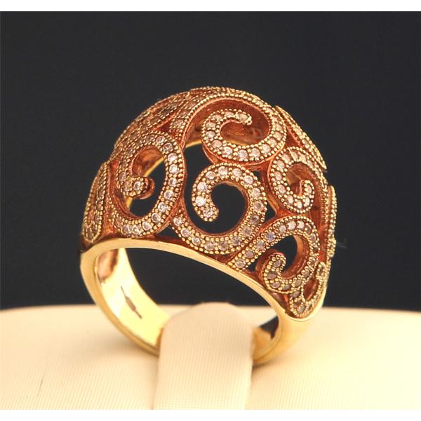 BOUTON  OPEN SWIRL MICRO PAVE RING (M) BR082M