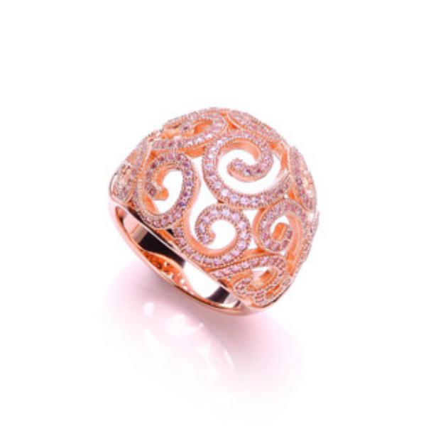 BOUTON  OPEN SWIRL MICRO PAVE RING (O) BR082O