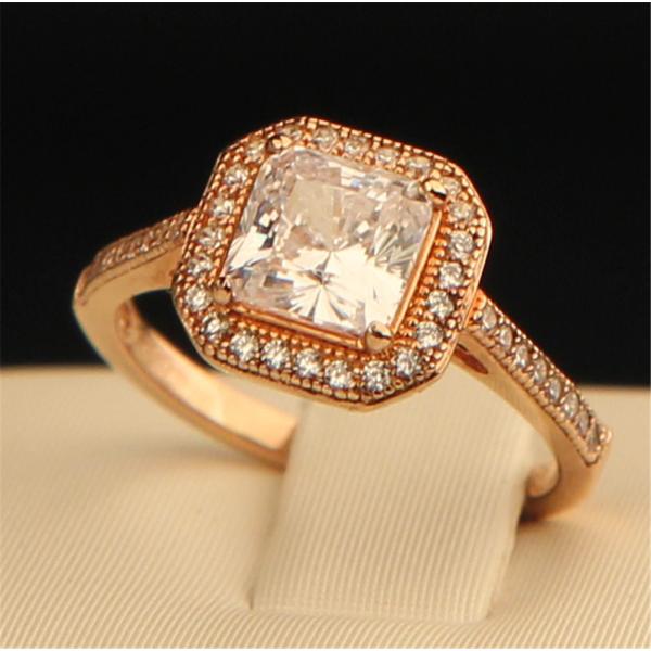 BOUTON  DELICATE SQUARE RING - ROSE GOLD PLATE (K) BR091K