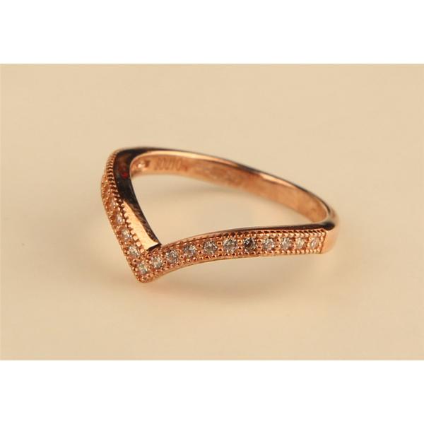 BOUTON  WISHBONE RING - ROSE GOLD PLATE (K) BR096K