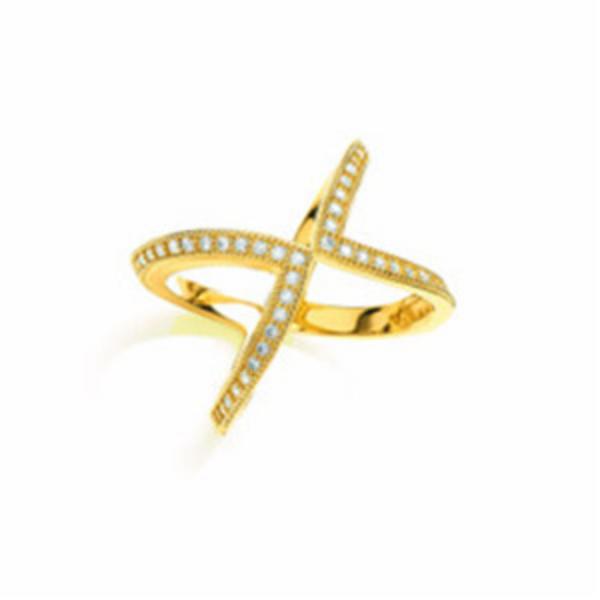 BOUTON  MODERN WISHBONE RING - GOLD PLATE (K) BR098K