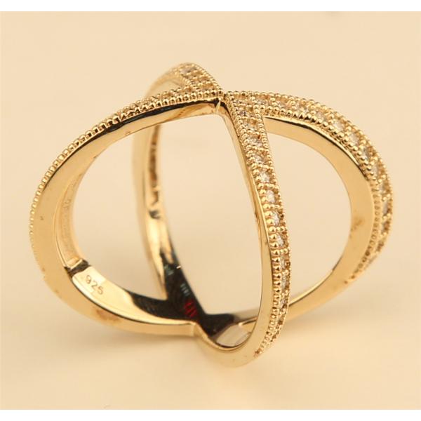BOUTON  MODERN WISHBONE RING - GOLD PLATE (M) BR098M