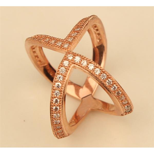 BOUTON  MODERN WISHBONE RING - ROSE GOLD PLATE (O) BR099O