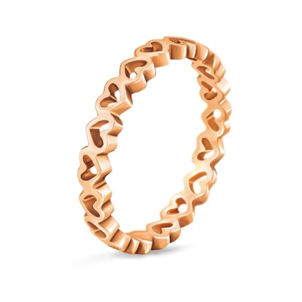 LOVE&FORTUNE系列玫瑰金色心形戒指