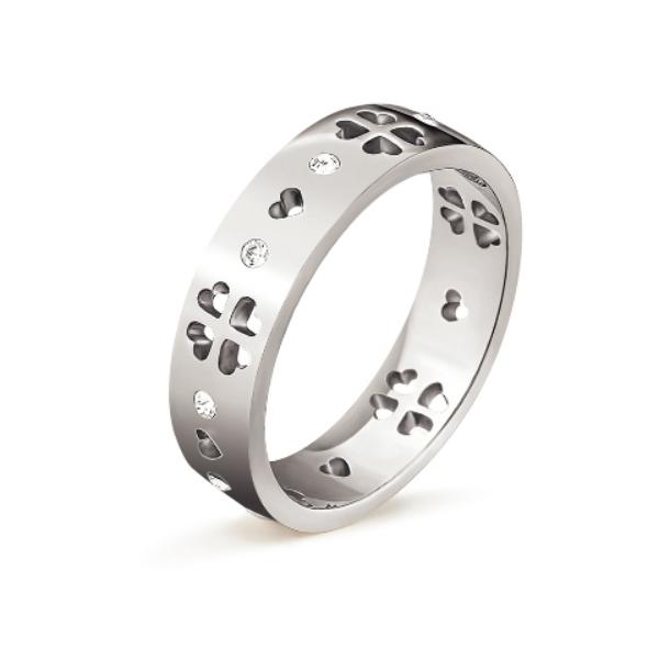 FOLLI FOLLIE  RING, 5MICRON SILVER PLATED WITH HEARTS,H4H