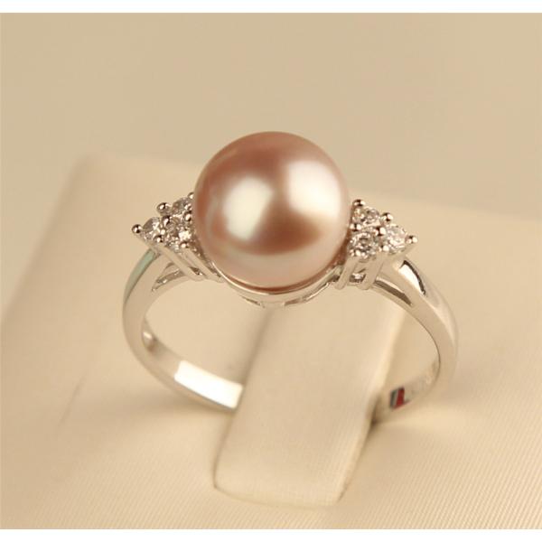 925银白珍珠戒指