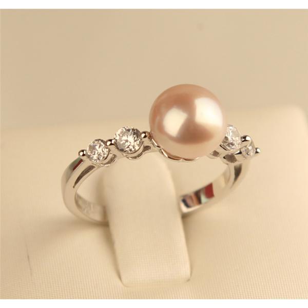 925银白珍珠戒指