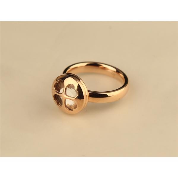 FOLLI FOLLIE  ROSE GOLD IP PLATED RING WITH CLEAR CRYSTAL STONE