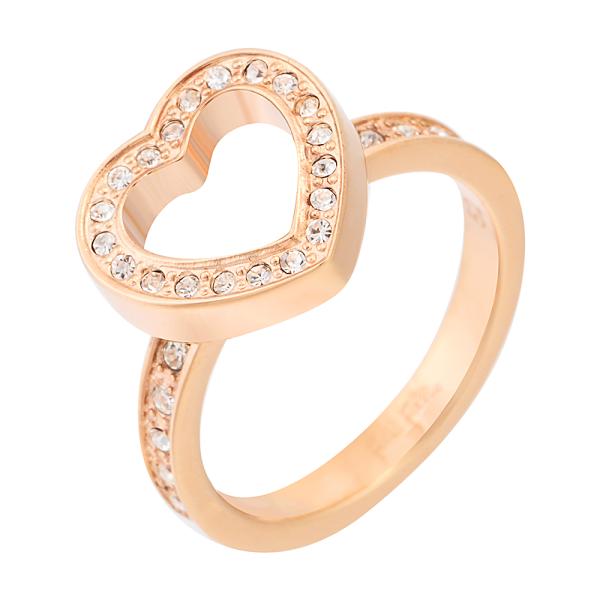 PLAYFUL HEARTS系列玫瑰金色水晶石贝母戒指 （3只套装）