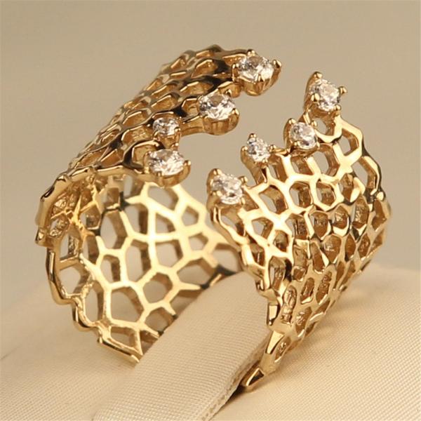 白色风信子石镶925纯银/黄色金电镀首饰