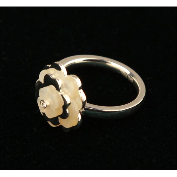 SANTORINI FLOWER系列玫瑰金色贝母戒指