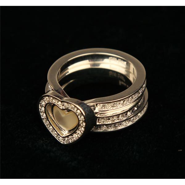 PLAYFUL HEARTS系列银色水晶石贝母戒指 （3只套装）