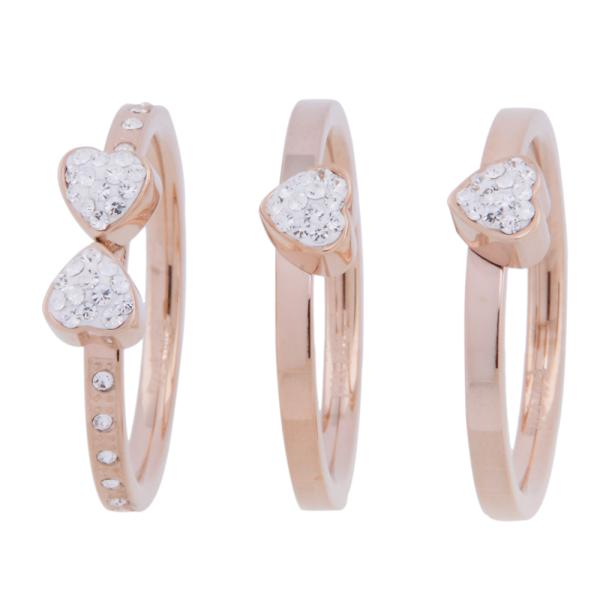 SUMMER SPARKLE系列玫瑰金色水晶石戒指