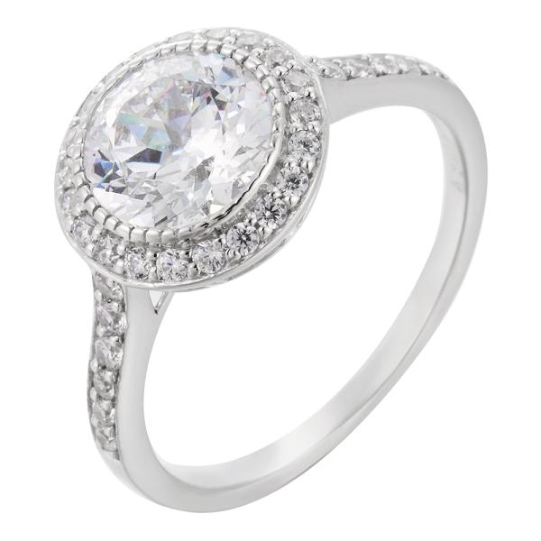 艾爾蒂純銀鍍銠戒指
(白色晶鑽)