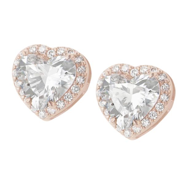 艾爾蒂玫瑰金純銀戒指(白色晶鑽)