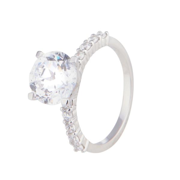 艾爾蒂純銀鍍銠戒指
(白色晶鑽)