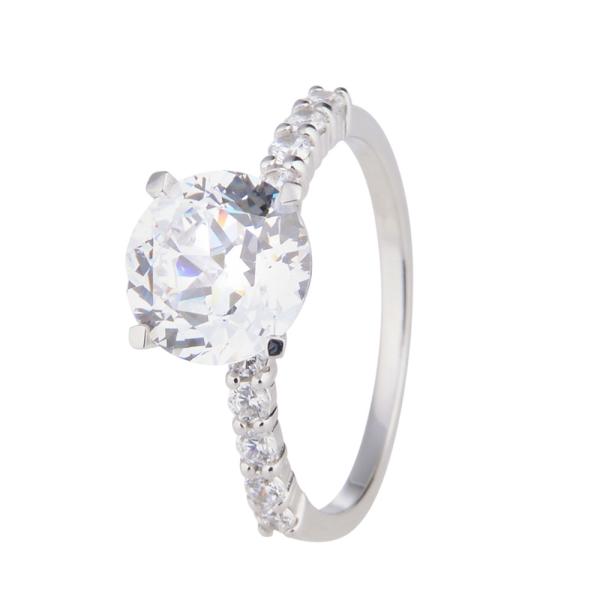 艾爾蒂純銀鍍銠戒指
(白色晶鑽)