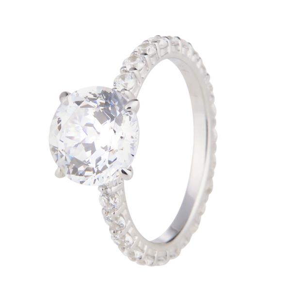 艾爾蒂純銀鍍銠戒指
(白色晶鑽)