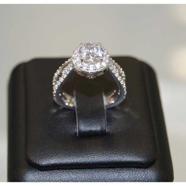 艾爾蒂純銀鍍銠戒指
(白色晶鑽)