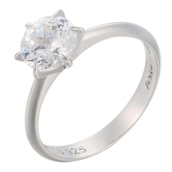 艾爾蒂純銀鍍銠戒指
(白色晶鑽)