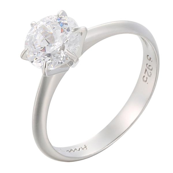 艾爾蒂純銀鍍銠戒指
(白色晶鑽)