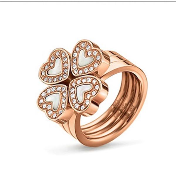 四叶草可拆分镶钻女士戒指