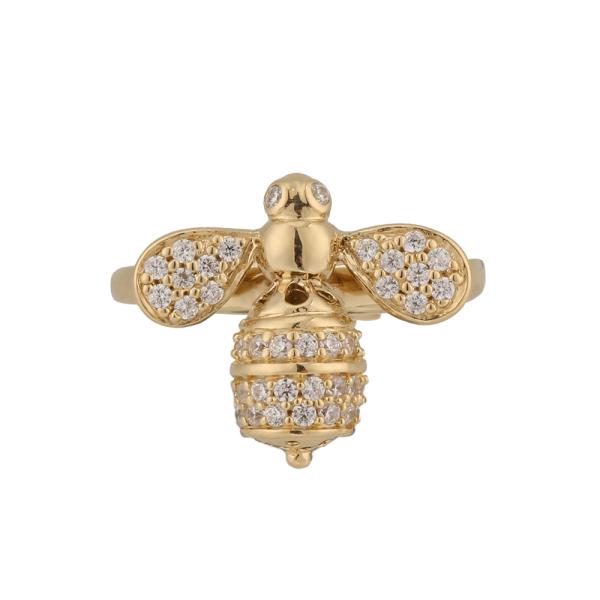 艾爾蒂純銀鍍金戒指
(白色晶鑽)