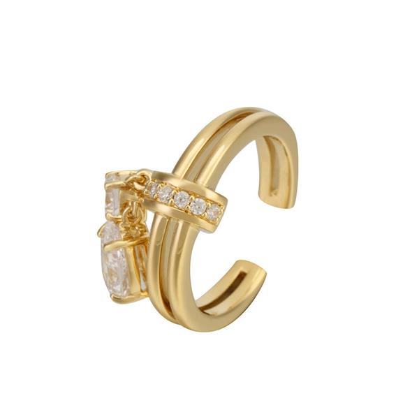 艾爾蒂純銀鍍金戒指
(白色晶鑽)