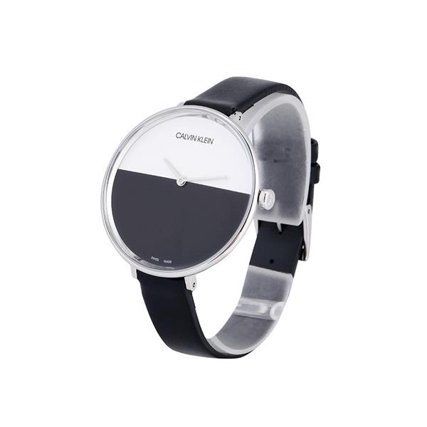 Calvin Klein Watch LADY SST RISE PO LY SST BLK LEA SIL/BLK DIAL