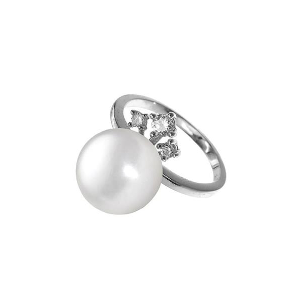 925银白珍珠戒指