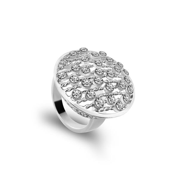 银色满天星水晶钻戒指